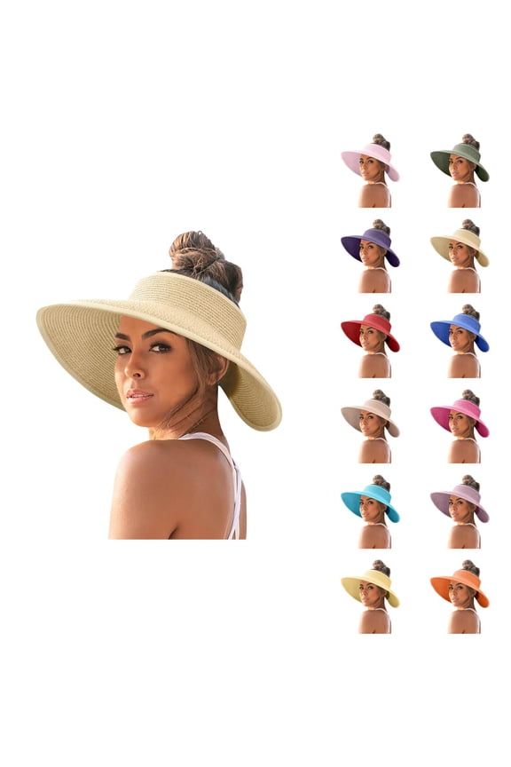 Women Sun Hat – Lightweight Breathable Wide Brim Foldable Visor for UV Protection, Casual Summer Style Accessories for Beach Travel Outdoor Sports Hiking, Practical Travel Gift Ideas Ski