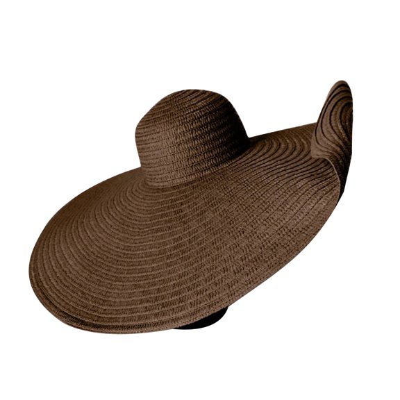 Wide Brim Hats Women Roll Up Floppy Beach Hat Foldable Beachwear UV Protection Sun Straw Cap Coffee,Free Size