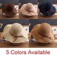thumbnail image 1 of Women Sun Hat Summer Wide Brim Beach Cap Packable Cotton Straw Hat for Travel,birthday present/Brown, 1 of 8