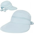 thumbnail image 1 of Women Sun Hat UPF 50+, Zip Off Sun Hat Visor, Ponytail Sun Protection Hat Golf Beach Travel Packable(Blue), 1 of 6