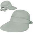 thumbnail image 1 of Women Sun Hat UPF 50+, Zip Off Sun Hat Visor, Ponytail Sun Protection Hat Golf Beach Travel Packable(Light Gray), 1 of 6