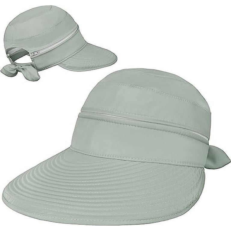 Women Sun Hat UPF 50+, Zip Off Sun Hat Visor, Ponytail Sun  display picture 1