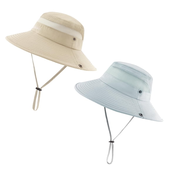 Women Sun Hat,UV Protection Wide Brim Summer Beach Boonie Hat Quick Dry Outdoor Fishing Cap (Beige)