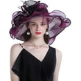 thumbnail image 1 of Women Sun Hat Wide Brim Floral Elegant Summer Hat Lady Fascinator Hat, 1 of 4
