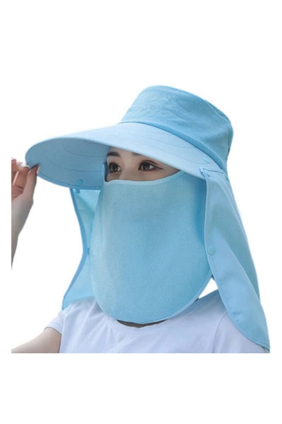 Women Sun Hat Wide Brim UV Protection with Face Shield Summer Beach Cap