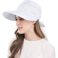 thumbnail image 1 of Women Sun Hat for Outdoor UV Protection, Wide Brim Sun Hat Ponytail, Convertible Zip-Off Beach Hat Visor, 1 of 8