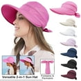 thumbnail image 1 of Women Sun Hat for Outdoor UV Protection, Wide Brim Sun Hat Ponytail, Convertible Zip-Off Beach Hat Visor, 1 of 9