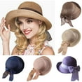 thumbnail image 1 of Women Sun Hats Fashionable Summer Wide Brim Cap BeachStraw Hat UV UPF50 Travel Packable, 1 of 6