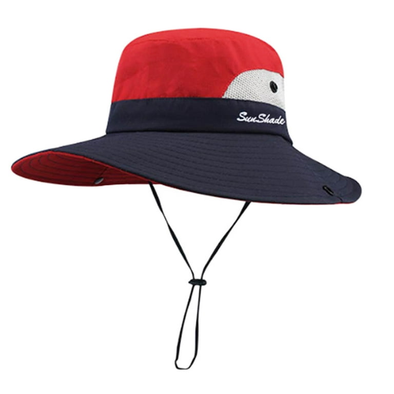 Women Sun Hats, Women's Ponytail Bucket Hat Outdoor UV Protection