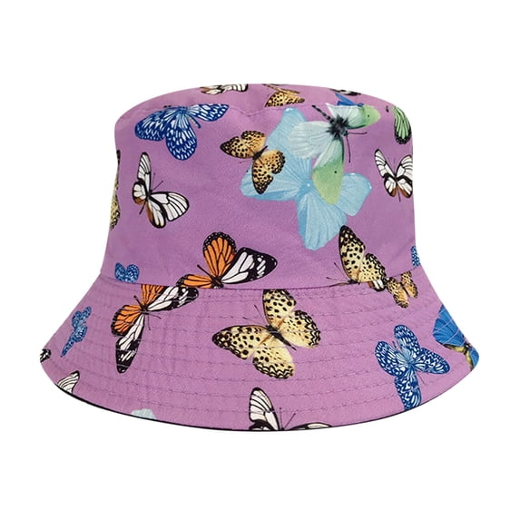 Women Sun HatsFashion Fisherman Hat Sun Hat Butterfly Print Hat
