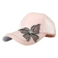 thumbnail image 1 of Women Sun HatsSpring And Summer New Baseball Cap Rhinestone Mercerized Cotton Butterfly Sunshade Hat Outdoor Sunscreen Casual Hat, 1 of 4