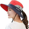 thumbnail image 1 of Women Sun Protection Hat, Quick Dry Adjustable Wide Brim Mesh Bucket Hat UPF 50+ Red, 1 of 6