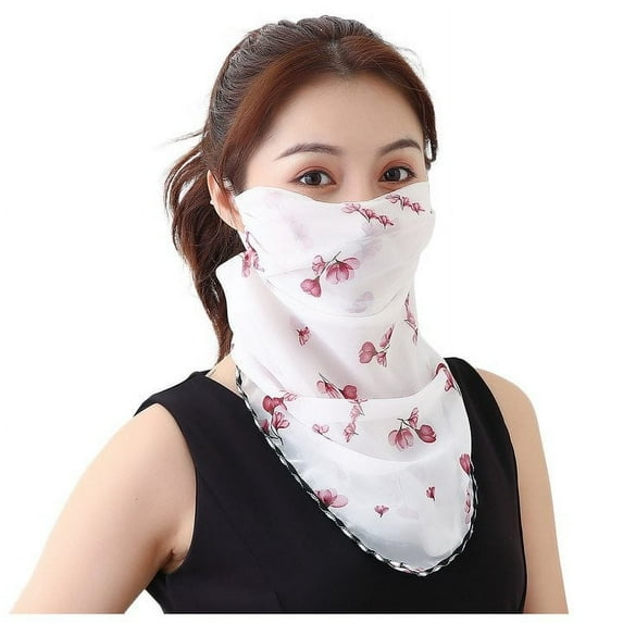Women Sun Protection Print Masquerade Scarf Neck Scarf Masks Masquerade Mask For Women Rave Mask Masquerade Mask Couples Set Birthday Decorations