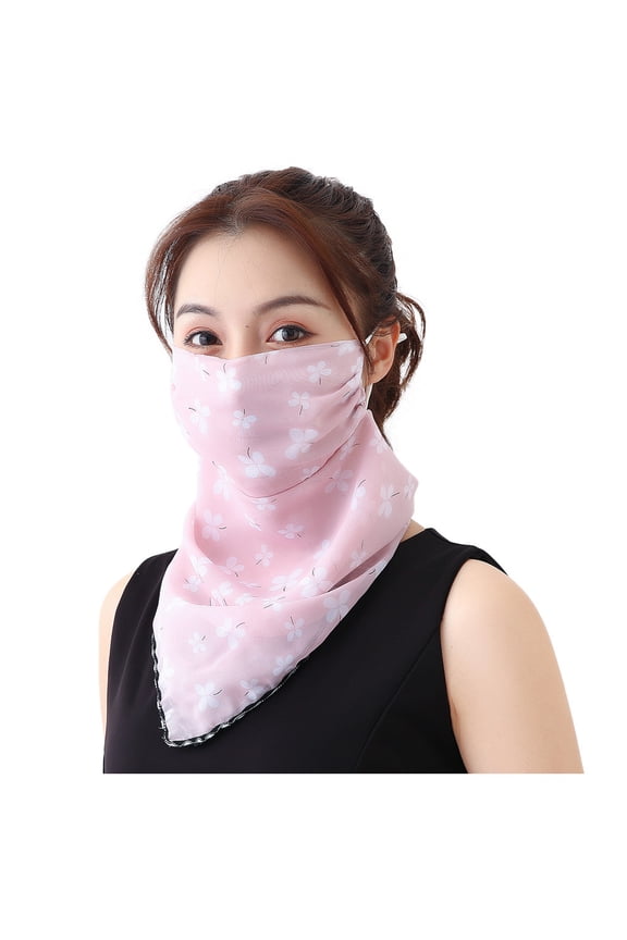 Women Sun Protection Print Scarf Dustproof Neck Scarf Veils