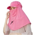 thumbnail image 1 of Women Sun Visor Hat, Protection Full Cover Cape Breathable Flap Hat Summer Outdoor Sport Cap, Wide Brim Detachable Sun Cap UV Protection Ponytail Hats, Hiking Hat with Face Neck Cover, Rose, 1 of 7