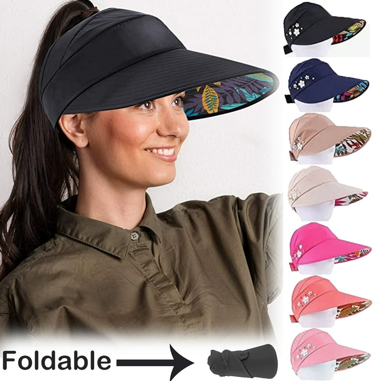 Women Sun Visor Hats UV Protection Caps Summer Wide Brim Beach Ha 