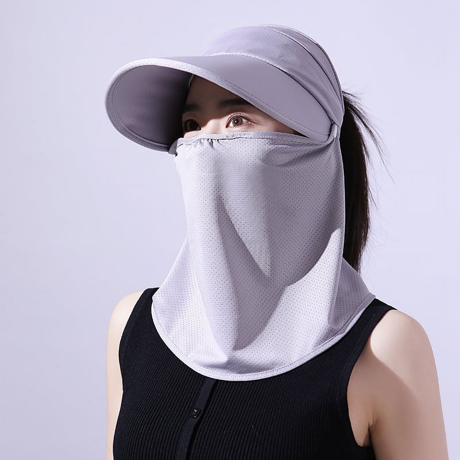 Convertible Sun Hat Visor Wide Brim UPF 50+ Ponytail Hole Outdoor Travel Women Sun Hat Summer Visor Wide Brim Ponytail Boonie UV  main image 2