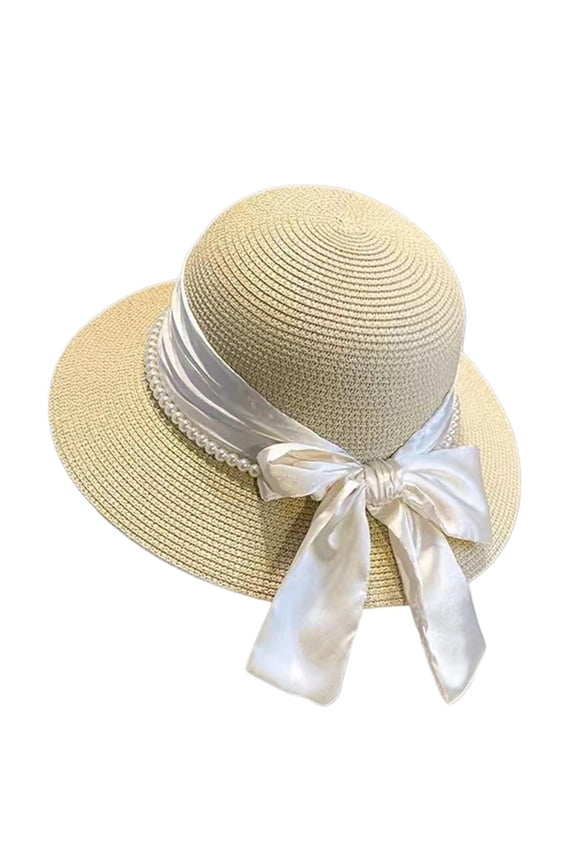 Women Sun Visors Foldable Straw Hats Summer Beach Packable Hat Floppy Wide Brim Cap Deep Style Beige One Size