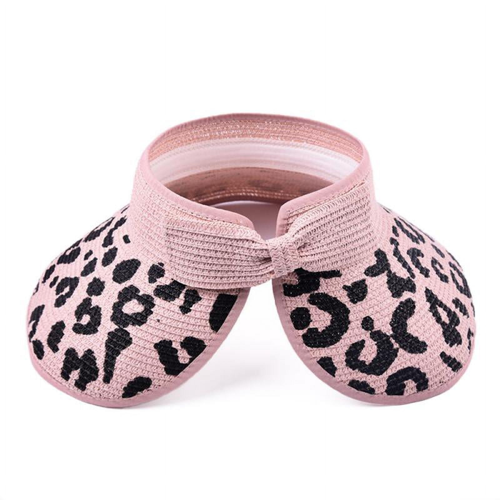 Women\'s Leopard Print Wide Brim Straw Sun Visor UV Protection Foldable Beach Hat FCV3895-2.jpg?v-cache=1627397079 main image 2