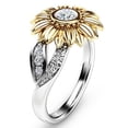 thumbnail image 1 of Women Sunflower Crystal Wedding Ring, 1 of 1
