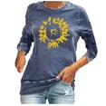thumbnail image 1 of Women Sunflower Sweatshirt Funny Flower Graphic Shirts Floral Pullover Long Sleeve Top Crew Neck Casual Loose Clothes (Blue L), 1 of 4