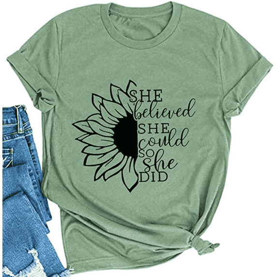 Women Sunflower T-Shirt She Believed She Could T-Shirt