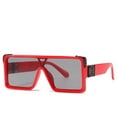 thumbnail image 1 of Women Sunglasses Fashion Flat Lens Square Red, 1 of 3