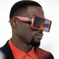 thumbnail image 1 of Women Sunglasses Fashion Flat Lens Square Red, 1 of 10