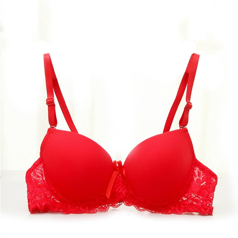 Pushlus Push Up Thick Padded Plunge Underwire T Shirt Bra Lift Support for Women Add One Cup 40B