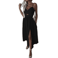 thumbnail image 1 of Women Suspender V-Neck Big Swing Arm Modified Backless Mid-Length Skirt, 1 of 1