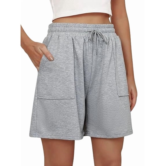 Women Sweat Shorts Summer Loose Athletic Short Drawstring Waist Lounge Running Shorts with Pockets