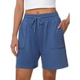 thumbnail image 1 of Women Sweat Shorts Summer Loose Athletic Short Drawstring Waist Lounge Running Shorts with Pockets, 1 of 8