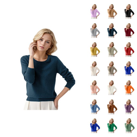 Women Sweater 2026 Fall Winter Casual Long Sleeve Crewneck Soft Plain Knitted Sweaters Pullover Top