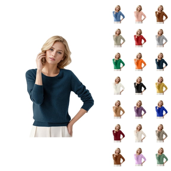 Women Sweater 2026 Fall Winter Fashion Long Sleeve Crewneck Cozy Basic Knitted Sweaters Pullover Top