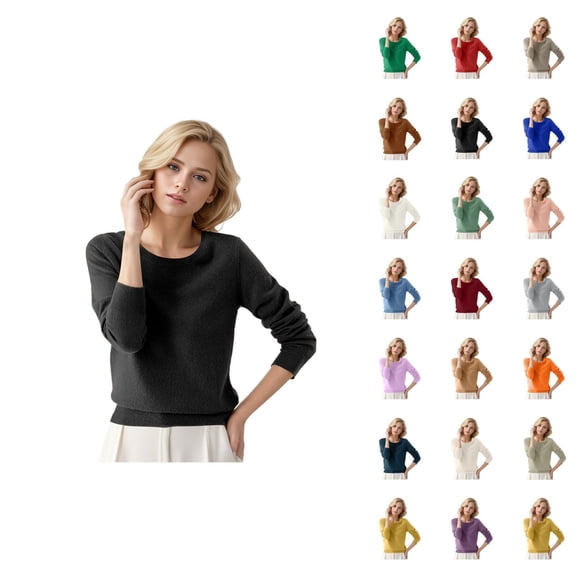 Women Sweater 2026 Fall Winter Trendy Long Sleeve Crewneck Basic Cozy Knitted Sweaters Pullover Top