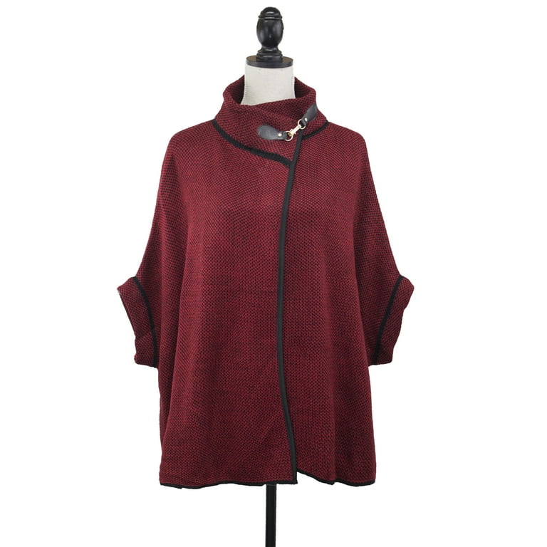 burgundy cape jacket