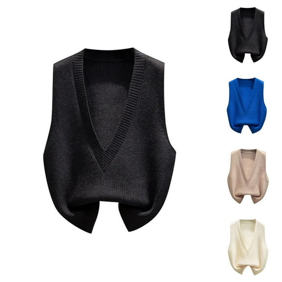 Women Sweater Vest Open Front Cardigan Style for Easy Fall Layering Women's Knit Sweater Vest V Neck Lightweight Cardigan Casual Layering Stretch Pullover Top For Spring Fall Winter