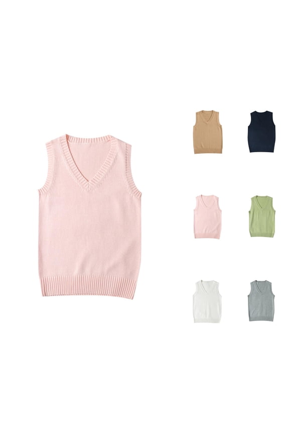 Women Sweater Vest Off The Shoulder Boho Style for Vacation and Travel Wear Preppy Style V Neck Knitted Sweater Vest For Teen Girls School Casual Pullover Top