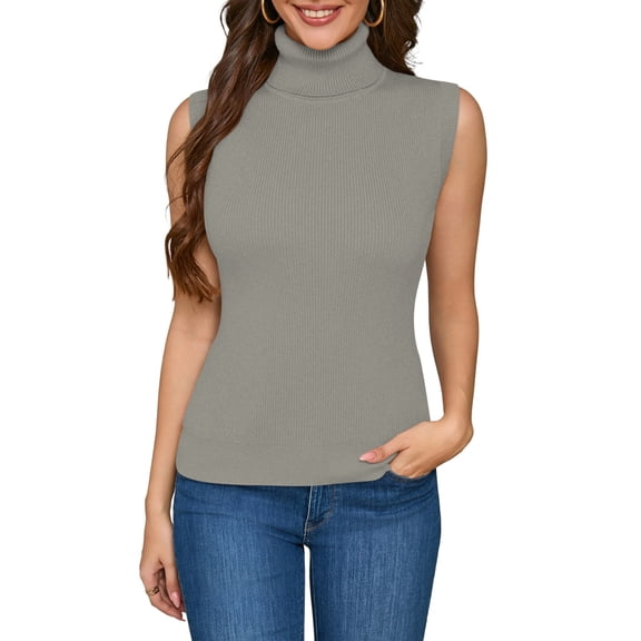 Women Sweater Vest Tank Stretchy Tops Gray XXXL