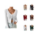 thumbnail image 1 of Women Sweaters, Cardigan Sweaters for Women, Ribbed Knit Button Down V Neck, Lightweight Cropped Coat for Layering and Comfort, 1 of 7