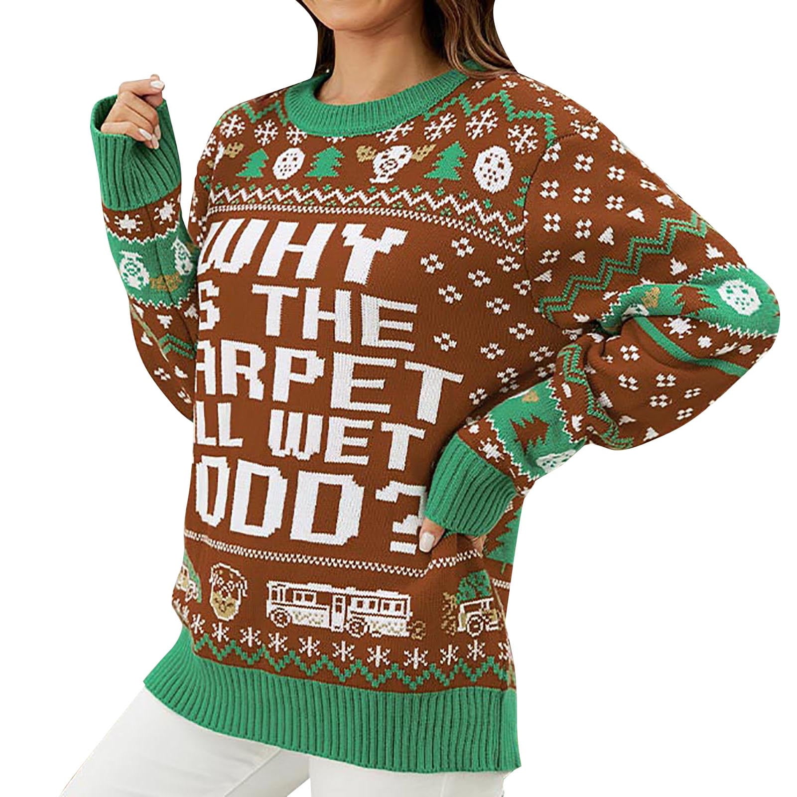 Women Sweaters Clearance Ugly Christmas Women’s Sweater Santa Christmas