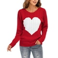 thumbnail image 1 of Sweaters for Women Crew Neck Womens Sweaters Heart Embroidery Winter Sweaters Alsol Lamesa, 1 of 6