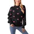 thumbnail image 1 of Women Sweaters Crewneck Cute Heart Valentine's Day Long Sleeve Knitted Sweaters Winter Pullover Sweaters Alsol Lamesa, 1 of 6