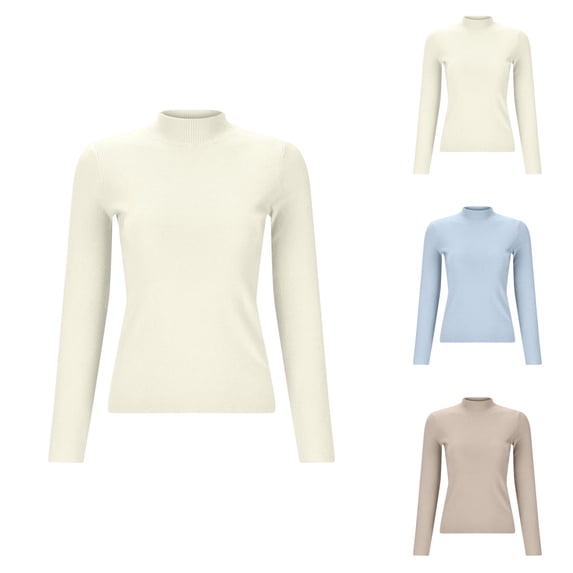 Women Sweaters, Half Turtleneck Sweaters for Women, Autumn Winter Layering Top, Fashion Pullover