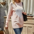 thumbnail image 1 of ZANKLEY Women Sweaters Heart Front Crew Neck Long Sleeve Knitted Pullover Fall Winter Sweater, 1 of 5