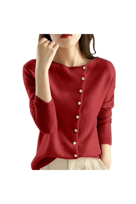 Women Sweaters Light Sweaters for Women French Retro Round Neck Knitted Cardigan Spring And Autumn Thin Casual Versatile Top