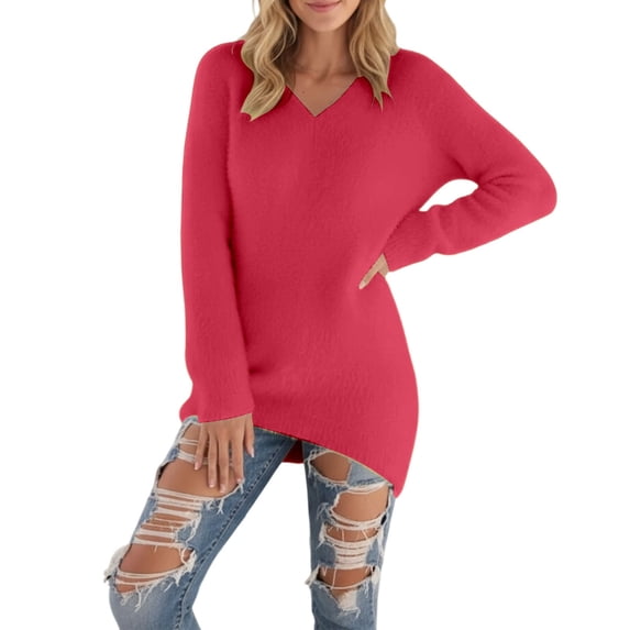 Women Sweaters Light Weight Sweater for Women Winter Warmth Solid Long Sleeve Pullover Sweater For