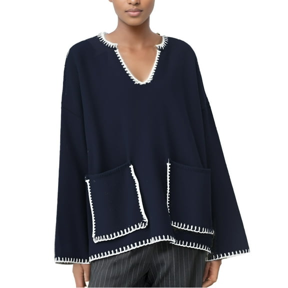 Women Sweaters Long Sleeve Pullover V Neck Sweaters Lightweight Sweaters Autumn Sweaters Winter Clothing for Women