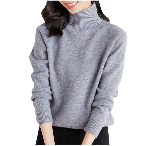 Women Sweaters Long Sleeve Turtleneck Ribbed Knit Base Layer Pullover Tops Casual Lightweight Fall Winter Warm Sweater
