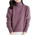 thumbnail image 1 of Women Sweaters Long Sleeve Turtleneck Ribbed Knit Base Layer Pullover Tops Casual Lightweight Fall Winter Warm Sweater, 1 of 3